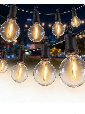 LED Outdoor String Lights, 25FT G40 IP65 Waterproof Patio Lights